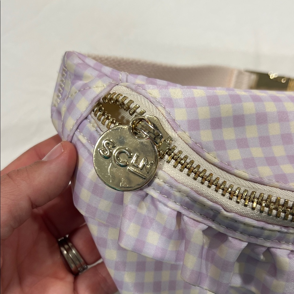 Stoney Clover Lane Lilac Gingham Crossbody Belt Bag with Snow White Patch - Picture 2 of 9